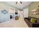 Inviting bedroom with a walk-in closet, ensuite bathroom, and calming color palette at 5095 E Long Leaf Ct, Pahrump, NV 89061