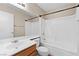 Bathroom boasts a shower-tub combo, a vanity with sink, and a mirror at 5307 Wild Orchid St, North Las Vegas, NV 89031