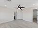 Spacious bedroom featuring neutral colors, ceiling fan, and closet at 6019 Sonoma Station Ave, Las Vegas, NV 89139