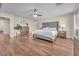 Large main bedroom with wood floors, ceiling fan and lots of space at 6659 Alder Flower Ct, North Las Vegas, NV 89084