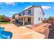 The home boasts a large yard, a pool, a covered patio, beautiful landscaping, and privacy at 7857 Midnight Ride St, Las Vegas, NV 89131
