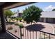 View of the backyard landscaping and building from the balcony at 2898 Violet Ln # 0, Henderson, NV 89074