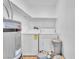 Laundry area featuring a washing machine, dryer, water heater, and shelf at 2964 Juniper Hills Blvd # 104, Las Vegas, NV 89142