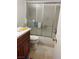 Bathroom featuring a shower with sliding glass doors at 4017 Edgeford Pl, Las Vegas, NV 89102