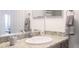 Well-lit bathroom featuring a vanity with a granite countertop and modern fixtures at 4200 S Valley View Blvd # 3053, Las Vegas, NV 89103