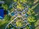 Aerial view of the community park, showcasing walkways, gazebos, and landscaped gardens at 5225 Villa Dante Ave, Las Vegas, NV 89141