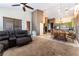 Open floor plan showcasing the living room, dining area, and kitchen, perfect for entertaining at 7076 Oakleigh Dr, Las Vegas, NV 89110