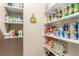 Organized pantry provides ample storage with adjustable shelving, perfect for keeping your kitchen essentials neatly arranged and accessible at 9992 Peak Lookout St, Las Vegas, NV 89178