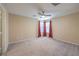 Neutral bedroom featuring plush carpet, ceiling fan, and bright natural light at 10072 Pelham Park Ave, Las Vegas, NV 89148