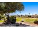 Picturesque backyard overlooking a scenic golf course and desert landscape at 1187 Mohave Dr, Mesquite, NV 89027