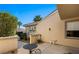 Relaxing courtyard area with outdoor seating, tasteful landscaping, and a pleasant atmosphere at 1187 Mohave Dr, Mesquite, NV 89027