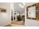 Open-concept living room featuring a skylight and views into the kitchen at 1187 Mohave Dr, Mesquite, NV 89027