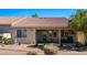 Inviting outdoor patio with ample seating, perfect for enjoying serene views of the landscaped backyard at 1187 Mohave Dr, Mesquite, NV 89027