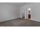 Bedroom boasts plush carpeting and leads to the bathroom with walk-in closet for added storage at 2056 Bay Thrush Way, North Las Vegas, NV 89084