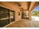 Covered patio that offers access to the main house and stunning backyard views at 213 Villa Borghese St, Las Vegas, NV 89138