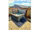 Close-up of backyard spa on a brick paver patio at 2395 Arrington Ave, North Las Vegas, NV 89086
