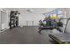 Community gym with modern equipment, free weights, and large windows at 3111 Bel Air Dr # 27E, Las Vegas, NV 89109