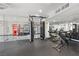 Community gym with modern equipment, free weights, vending machines, and large mirrors at 3111 Bel Air Dr # 27E, Las Vegas, NV 89109