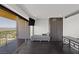 Contemporary living room featuring sleek furnishings, modern decor and balcony access with city views at 3111 Bel Air Dr # 27E, Las Vegas, NV 89109