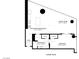 Floor plan showing layout of living room, kitchen/dining room, bedroom, and bathroom; note closet placement at 3726 Las Vegas Blvd # 606, Las Vegas, NV 89158