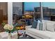 Close up of comfortable living room with beautiful city views at 3726 Las Vegas Blvd # 606, Las Vegas, NV 89158