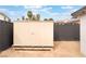 Backyard storage shed with double doors, providing ample space for tools and equipment storage at 4237 E Twain Ave, Las Vegas, NV 89121