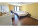 This lovely bedroom offers hardwood floors and natural light at 451 Rumford Pl, Henderson, NV 89074
