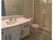 Modern bathroom with a new vanity, sink, updated fixtures, and a walk-in shower with glass doors at 4555 E Sahara Ave # 226, Las Vegas, NV 89104