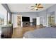 Large main bedroom with sliding glass door to an outdoor covered patio space at 7511 Bridlehorne Ave, Las Vegas, NV 89131