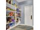 Walk-in pantry with organized shelving, perfect for storing groceries and kitchen essentials at 7511 Bridlehorne Ave, Las Vegas, NV 89131
