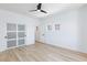 Bright bedroom boasts ample natural light, sleek ceiling fan, and expansive closet with sliding doors at 81 Alerion St, Las Vegas, NV 89138