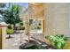 Backyard with a spiral staircase offering access to upper level with a pool view at 8113 Gothic Ave, Las Vegas, NV 89117