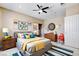 Colorful bedroom featuring modern decor, stylish furniture, and contemporary design at 8113 Gothic Ave, Las Vegas, NV 89117