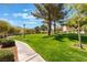 Well-maintained community park with lush green grass, mature trees, and walking paths at 9025 Loggers Mill Ave, Las Vegas, NV 89143