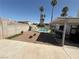 Large backyard with a sparkling pool view, covered patio, and low-maintenance desert landscape at , Las Vegas, NV 89110