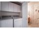 Functional laundry room features washer, dryer, and plenty of storage space in bright, clean setting at 1742 Ashburn Dr, North Las Vegas, NV 89032