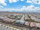 Wide aerial view of a residential neighborhood set against a scenic mountain landscape at 2832 Aragon Terrace Way, Henderson, NV 89044