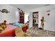 ' room features fun decor, a closet, and wood floors with footprint detail at 4419 Lorna Pl, Las Vegas, NV 89107