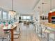 Contemporary living space that features an open layout, dining table, breakfast bar and floor-to-ceiling windows at 4471 Dean Martin Dr # 1109, Las Vegas, NV 89103