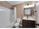Bathroom featuring a vanity and a shower and tub combo at 5816 Glory Canyon Way, Las Vegas, NV 89142