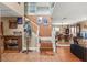 Welcoming foyer with staircase, wooden floors, and stylish decor at 6612 Elton Ave, Las Vegas, NV 89107