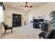 Office featuring carpet floors, a ceiling fan, and a workstation at 670 Du Fort Ave, Henderson, NV 89002