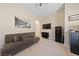 Bedroom featuring a ceiling fan, desk, and a futon at 80 Cathedral Wash Pl, Henderson, NV 89011