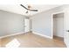 Spacious bedroom with a ceiling fan and recessed lighting, neutral paint, and a walk-in closet at 915 Melrose Dr, Las Vegas, NV 89101