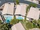 Aerial view capturing the serene neighborhood layout with pools, well-kept lawns, and inviting backyard setups at 110 Eagleview Ct, Henderson, NV 89074