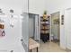 Contemporary bathroom with a glass shower and convenient built-in shelving at 110 Eagleview Ct, Henderson, NV 89074