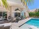 Outdoor pool and patio area perfect for relaxing and entertaining at 110 Eagleview Ct, Henderson, NV 89074