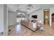 Comfortable living room features vaulted ceilings, large windows, tile floors at 1290 Dalene Ave, Henderson, NV 89002
