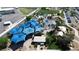 Overhead view highlighting playground, splash pad, and shaded picnic area within the community park at 1346 Crystal Hill Ln # 3, Henderson, NV 89012