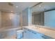 This bathroom features a large vanity, bright lighting, and separate tub and shower with tile surround at 222 Karen Ave # 2804, Las Vegas, NV 89109